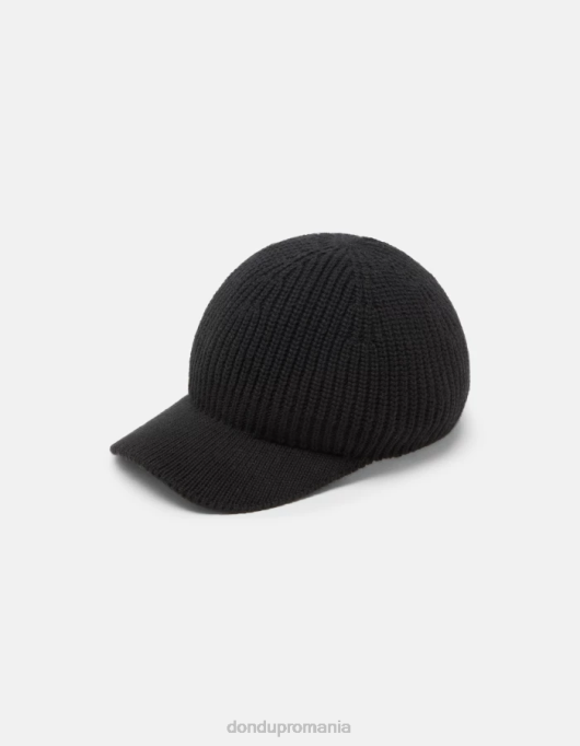 bărbați pălărie de baseball în amestec de cașmir V84D943 accesorii negru DONDUP