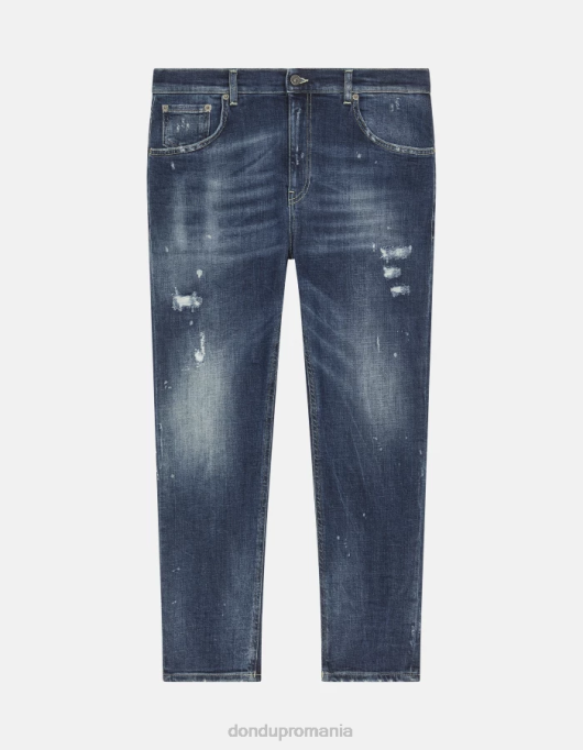 bărbați blugi alex super skinny din denim elastic V84D565 îmbrăcăminte albastru DONDUP