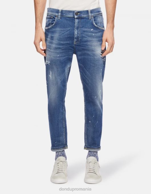 bărbați blugi alex super skinny din denim elastic V84D576 îmbrăcăminte albastru DONDUP