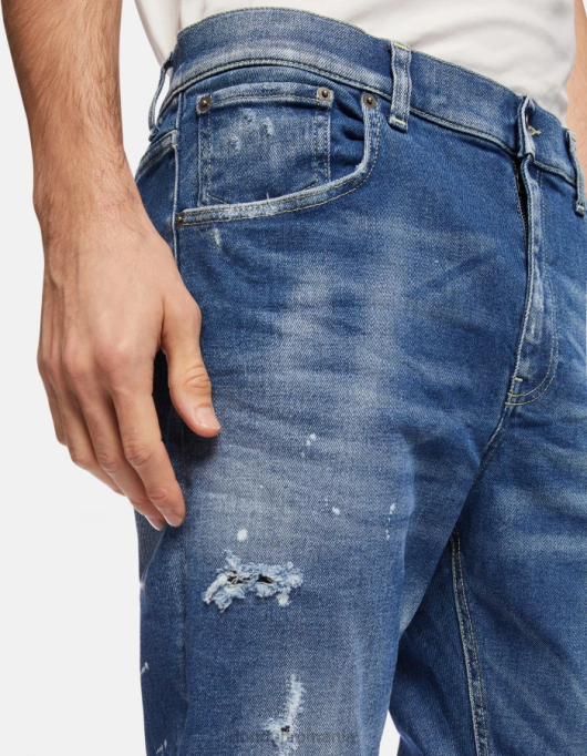 bărbați blugi alex super skinny din denim elastic V84D576 îmbrăcăminte albastru DONDUP