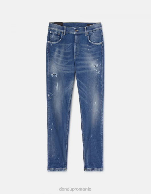 bărbați blugi alex super skinny din denim elastic V84D576 îmbrăcăminte albastru DONDUP