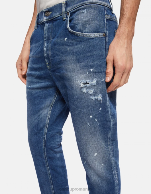 bărbați blugi alex super skinny din denim elastic V84D576 îmbrăcăminte albastru DONDUP