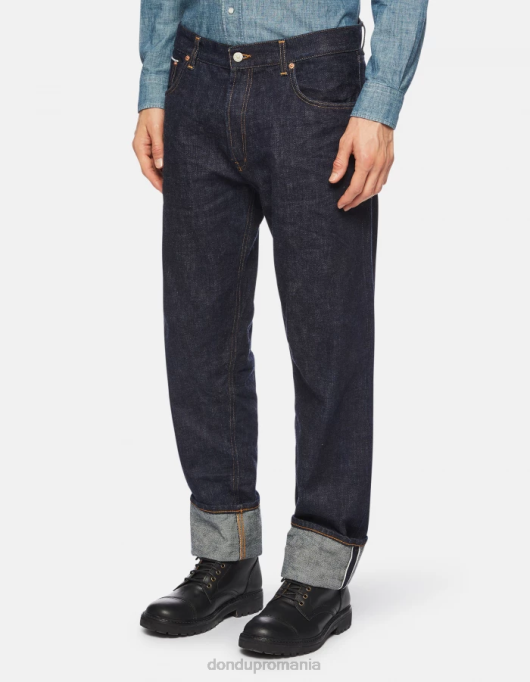 bărbați blugi ervin loose-fit de 34 inch, din denim rigid cu margine V84D620 îmbrăcăminte albastru DONDUP