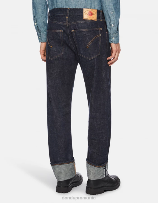 bărbați blugi ervin loose-fit de 34 inch, din denim rigid cu margine V84D620 îmbrăcăminte albastru DONDUP