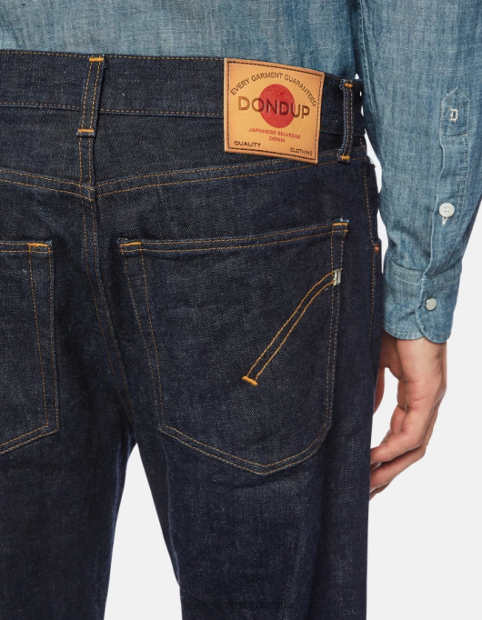 bărbați blugi ervin loose-fit de 34 inch, din denim rigid cu margine V84D620 îmbrăcăminte albastru DONDUP