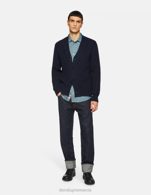 bărbați blugi ervin loose-fit de 34 inch, din denim rigid cu margine V84D620 îmbrăcăminte albastru DONDUP