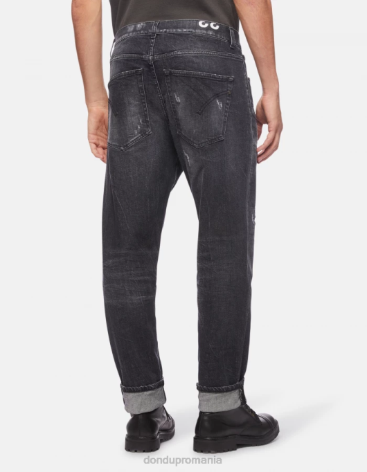 bărbați blugi paco loose-fit din denim elastic V84D596 îmbrăcăminte negru DONDUP
