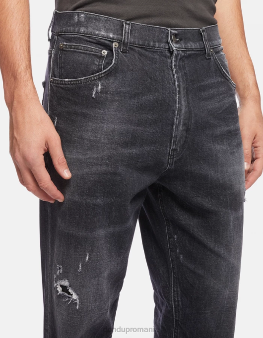 bărbați blugi paco loose-fit din denim elastic V84D596 îmbrăcăminte negru DONDUP
