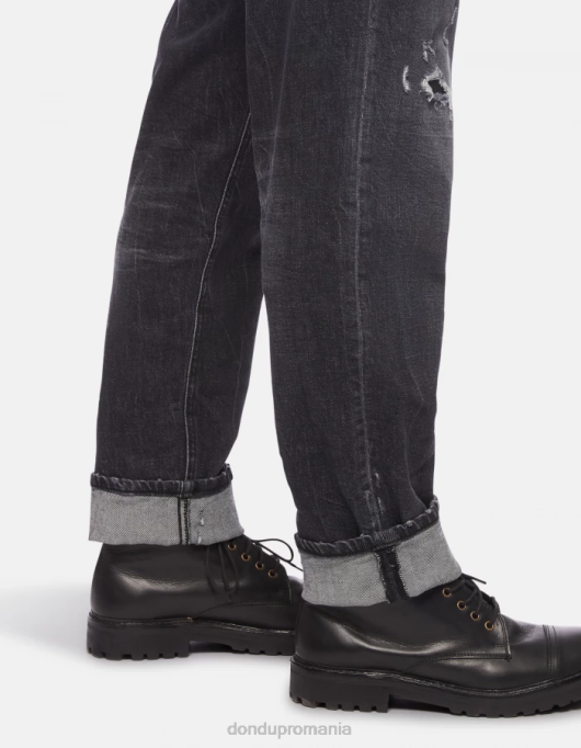 bărbați blugi paco loose-fit din denim elastic V84D596 îmbrăcăminte negru DONDUP