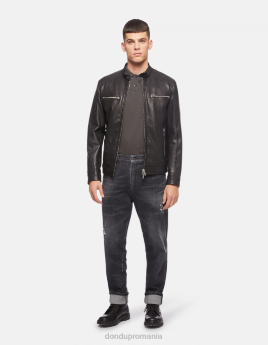 bărbați blugi paco loose-fit din denim elastic V84D596 îmbrăcăminte negru DONDUP