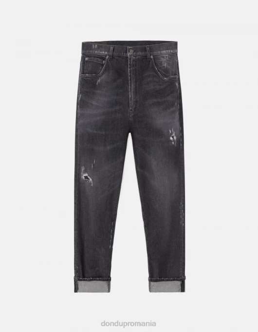 bărbați blugi paco loose-fit din denim elastic V84D596 îmbrăcăminte negru DONDUP