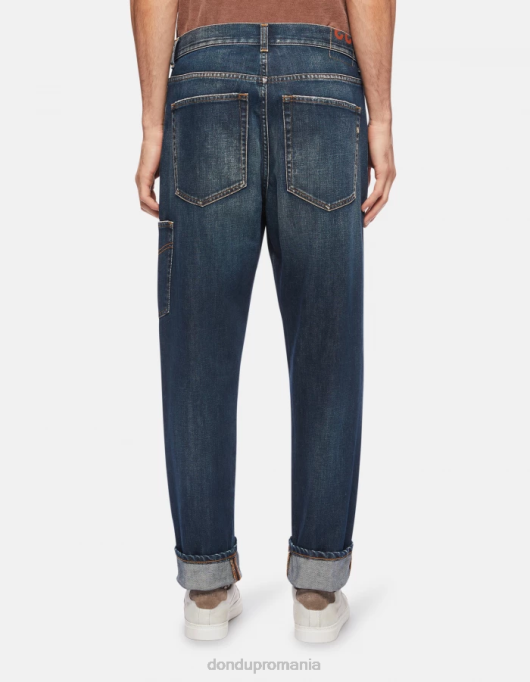 bărbați blugi paco loose-fit din denim rigid V84D559 îmbrăcăminte albastru DONDUP