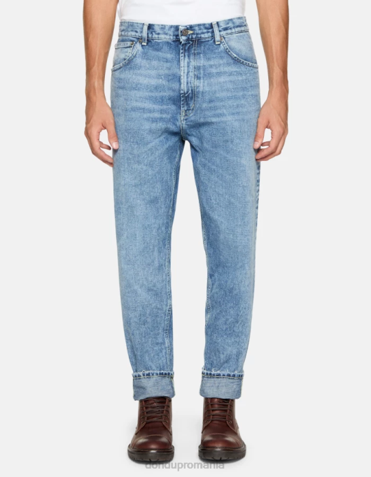 bărbați blugi paco loose-fit din denim rigid V84D564 îmbrăcăminte albastru DONDUP