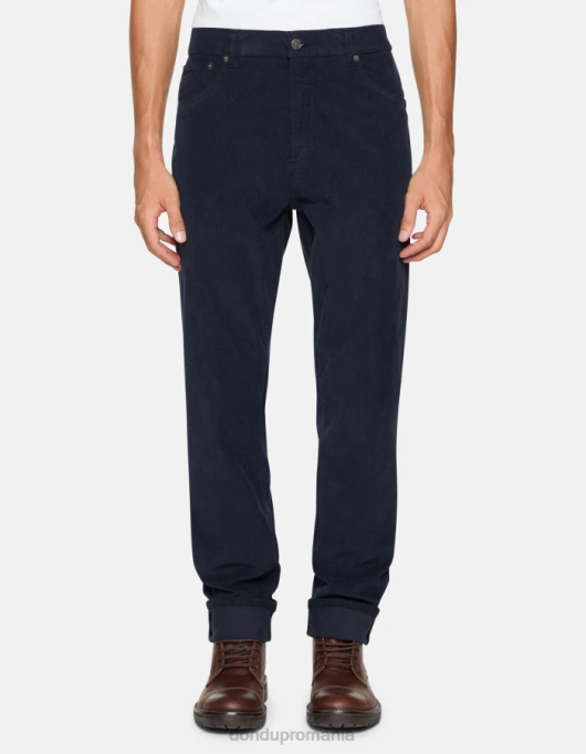 bărbați pantaloni largi de catifea de 34 inchi paco V84D579 îmbrăcăminte albastru marin DONDUP