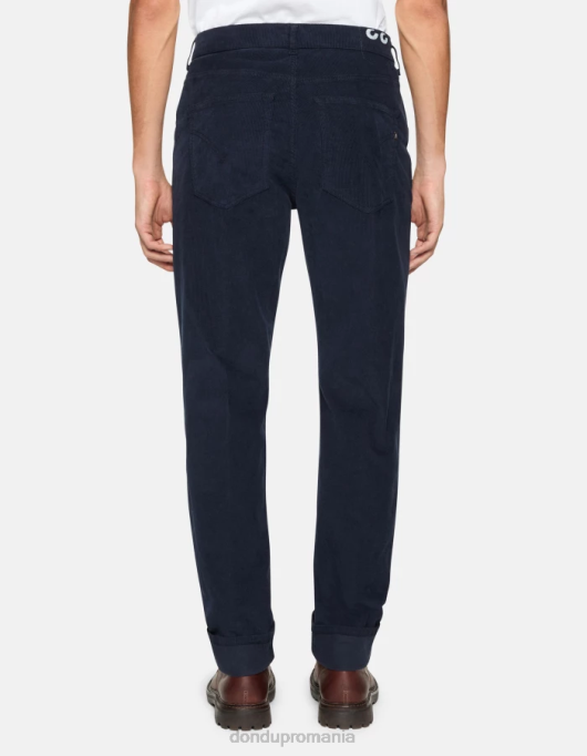 bărbați pantaloni largi de catifea de 34 inchi paco V84D579 îmbrăcăminte albastru marin DONDUP