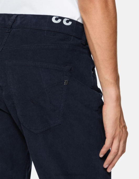bărbați pantaloni largi de catifea de 34 inchi paco V84D579 îmbrăcăminte albastru marin DONDUP