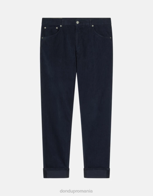 bărbați pantaloni largi de catifea de 34 inchi paco V84D579 îmbrăcăminte albastru marin DONDUP