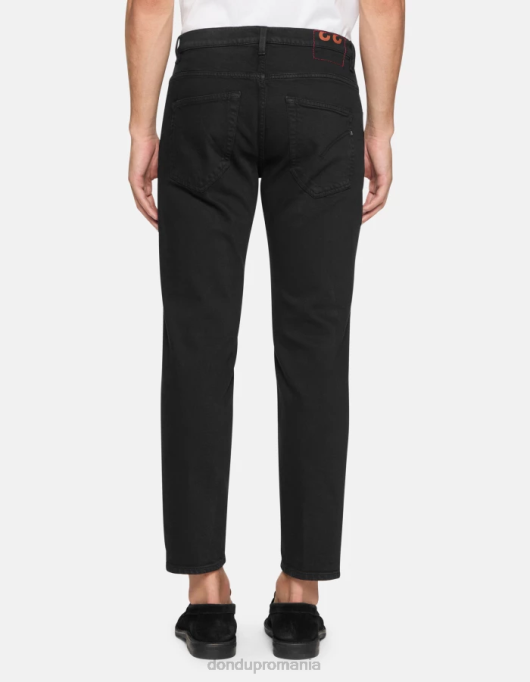 bărbați blugi brighton carot-fit din denim bull stretch V84D588 îmbrăcăminte negru DONDUP