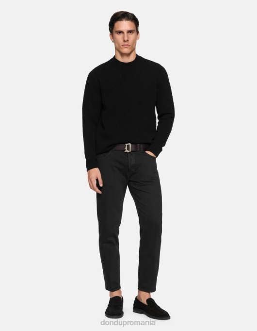 bărbați blugi brighton carot-fit din denim bull stretch V84D588 îmbrăcăminte negru DONDUP