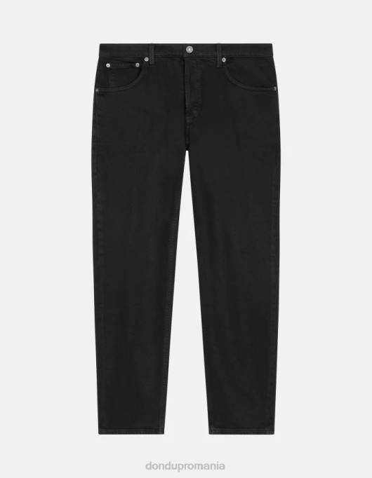 bărbați blugi brighton carot-fit din denim bull stretch V84D588 îmbrăcăminte negru DONDUP