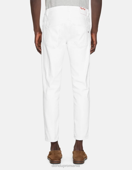 bărbați blugi brighton carot-fit din denim bull stretch V84D589 îmbrăcăminte alb DONDUP
