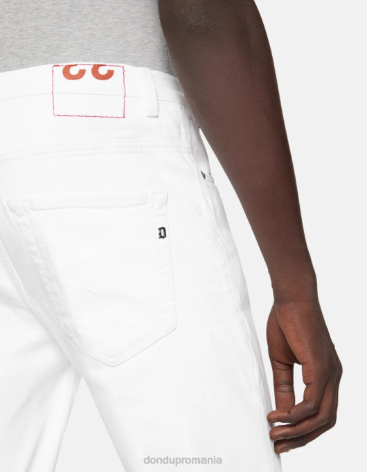 bărbați blugi brighton carot-fit din denim bull stretch V84D589 îmbrăcăminte alb DONDUP