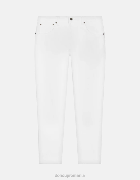 bărbați blugi brighton carot-fit din denim bull stretch V84D589 îmbrăcăminte alb DONDUP