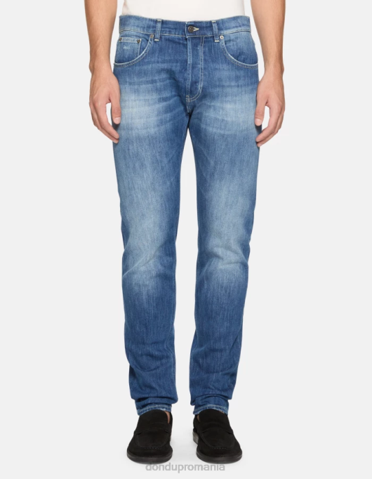bărbați blugi dian carot-fit de 34 inch din denim elastic V84D577 îmbrăcăminte albastru DONDUP