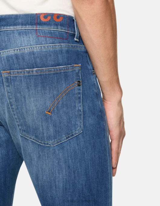 bărbați blugi dian carot-fit de 34 inch din denim elastic V84D577 îmbrăcăminte albastru DONDUP