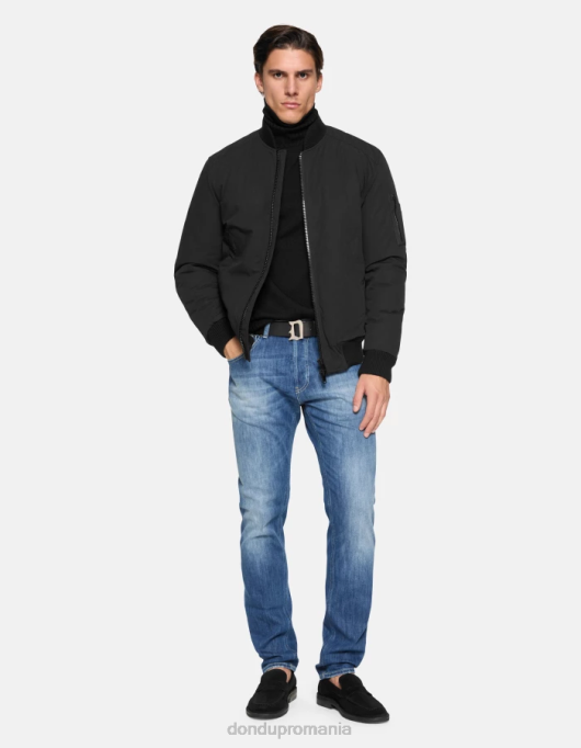 bărbați blugi dian carot-fit de 34 inch din denim elastic V84D577 îmbrăcăminte albastru DONDUP