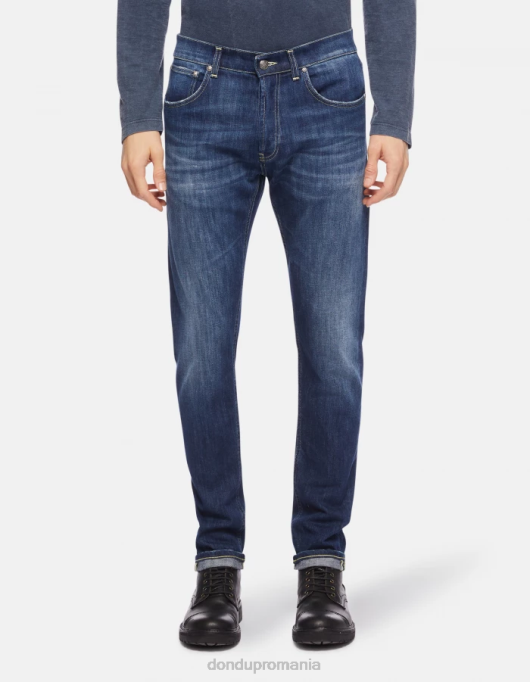 bărbați blugi dian carot-fit de 34 inch din denim elastic V84D654 îmbrăcăminte albastru DONDUP