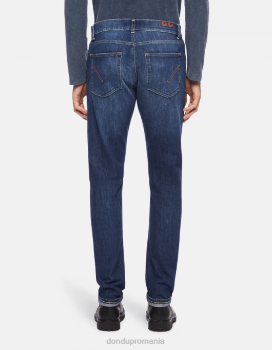 bărbați blugi dian carot-fit de 34 inch din denim elastic V84D654 îmbrăcăminte albastru DONDUP