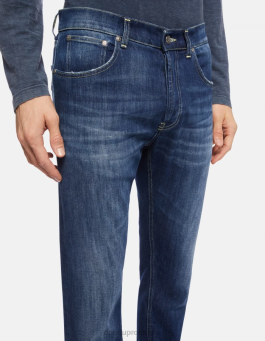 bărbați blugi dian carot-fit de 34 inch din denim elastic V84D654 îmbrăcăminte albastru DONDUP