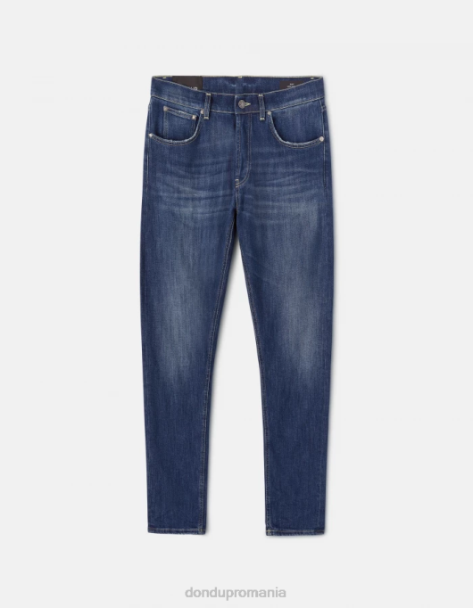 bărbați blugi dian carot-fit de 34 inch din denim elastic V84D654 îmbrăcăminte albastru DONDUP