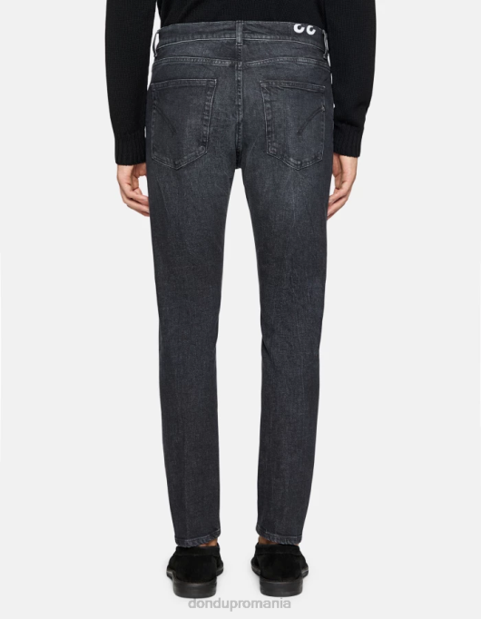 bărbați blugi dian carot-fit din denim elastic V84D555 îmbrăcăminte negru DONDUP