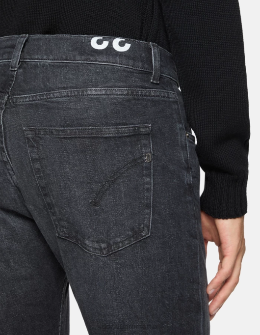 bărbați blugi dian carot-fit din denim elastic V84D555 îmbrăcăminte negru DONDUP