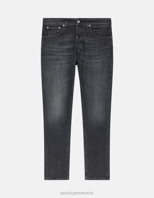 bărbați blugi dian carot-fit din denim elastic V84D555 îmbrăcăminte negru DONDUP