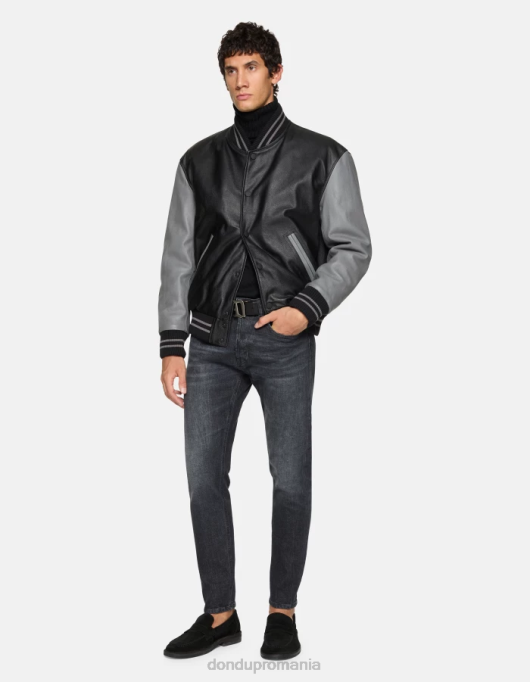bărbați blugi dian carot-fit din denim elastic V84D555 îmbrăcăminte negru DONDUP