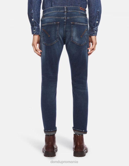 bărbați blugi dian carot-fit din denim elastic V84D634 îmbrăcăminte albastru DONDUP