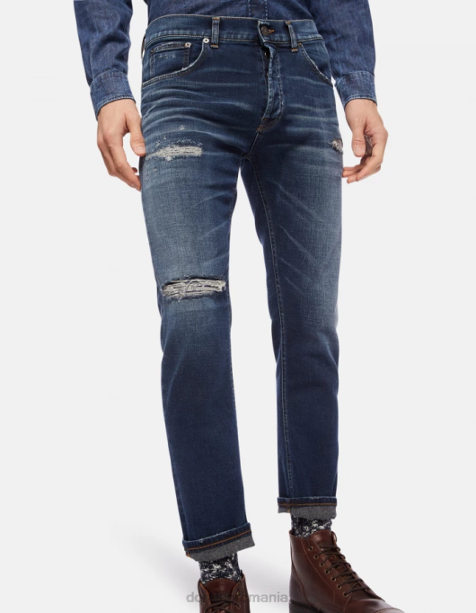 bărbați blugi dian carot-fit din denim elastic V84D634 îmbrăcăminte albastru DONDUP
