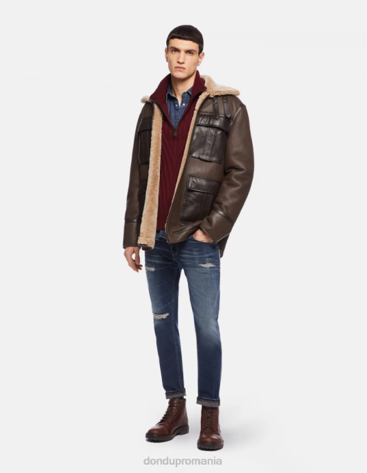 bărbați blugi dian carot-fit din denim elastic V84D634 îmbrăcăminte albastru DONDUP