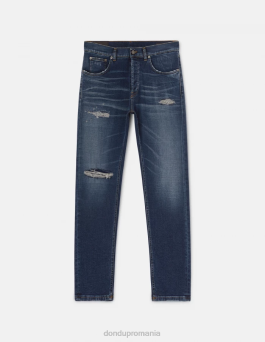 bărbați blugi dian carot-fit din denim elastic V84D634 îmbrăcăminte albastru DONDUP