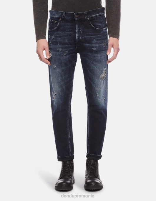 bărbați blugi dian carot-fit din denim elastic V84D656 îmbrăcăminte blu tuareg DONDUP