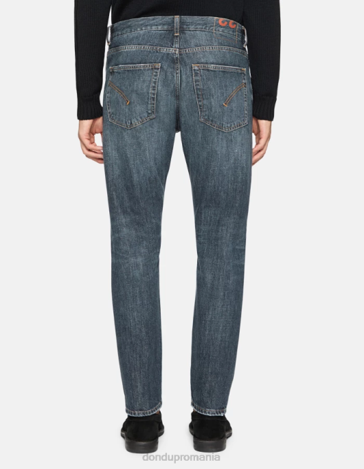 bărbați blugi dian carot-fit din denim rigid V84D607 îmbrăcăminte albastru DONDUP