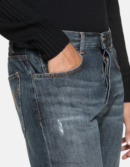 bărbați blugi dian carot-fit din denim rigid V84D607 îmbrăcăminte albastru DONDUP