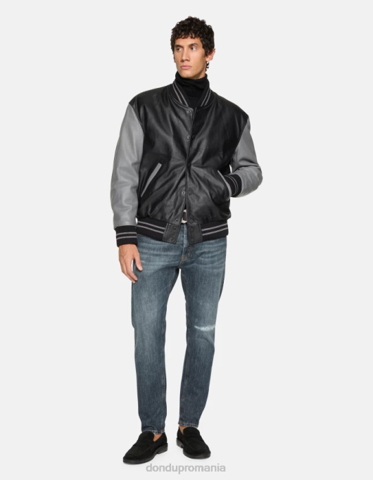 bărbați blugi dian carot-fit din denim rigid V84D607 îmbrăcăminte albastru DONDUP