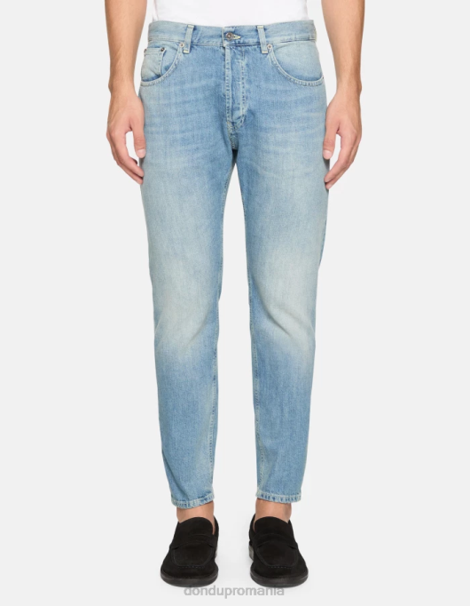 bărbați blugi dian carot-fit din denim rigid V84D612 îmbrăcăminte albastru DONDUP