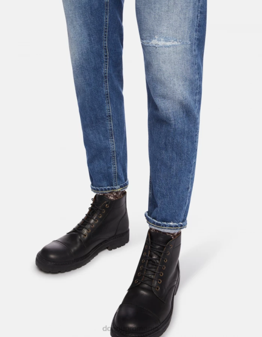 bărbați blugi dian carot-fit din denim rigid V84D653 îmbrăcăminte albastru DONDUP