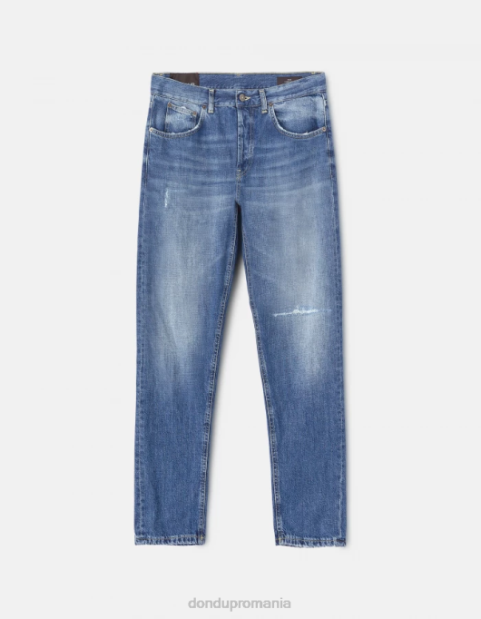 bărbați blugi dian carot-fit din denim rigid V84D653 îmbrăcăminte albastru DONDUP