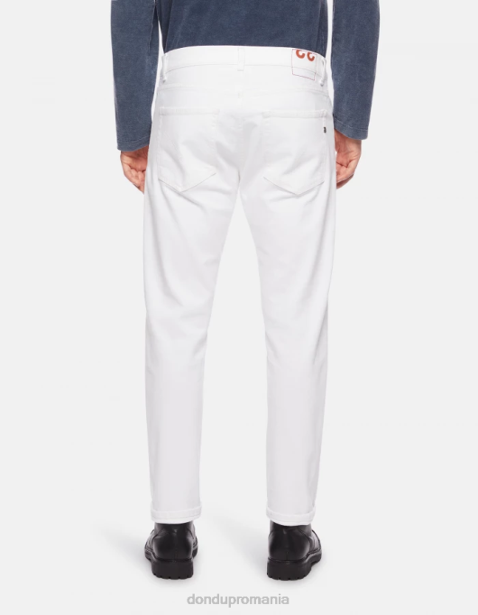 bărbați blugi dian carot-fit din denim stretch bull V84D648 îmbrăcăminte alb DONDUP